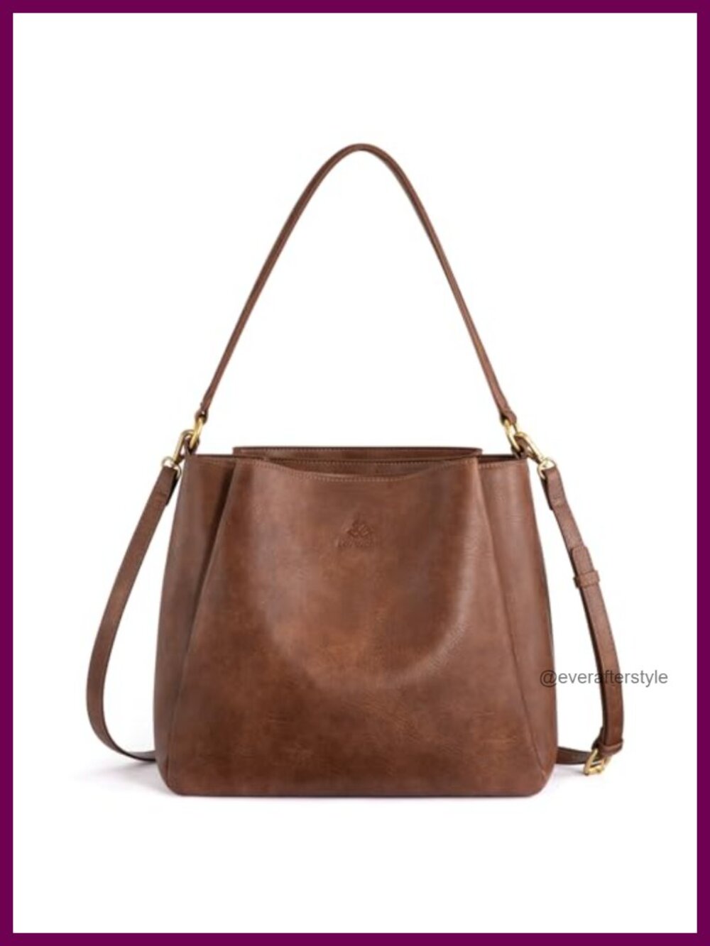 LOVEVOOK Hobo Bag Vegan Leather Triple Compartment Adjustable Crossbody